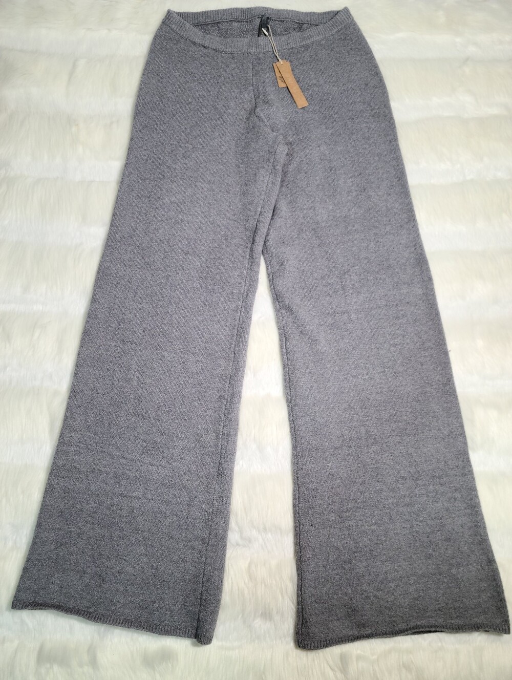 SKIMS Textured Knit Relaxed Pants Dark Heather Grey Women XS NEW